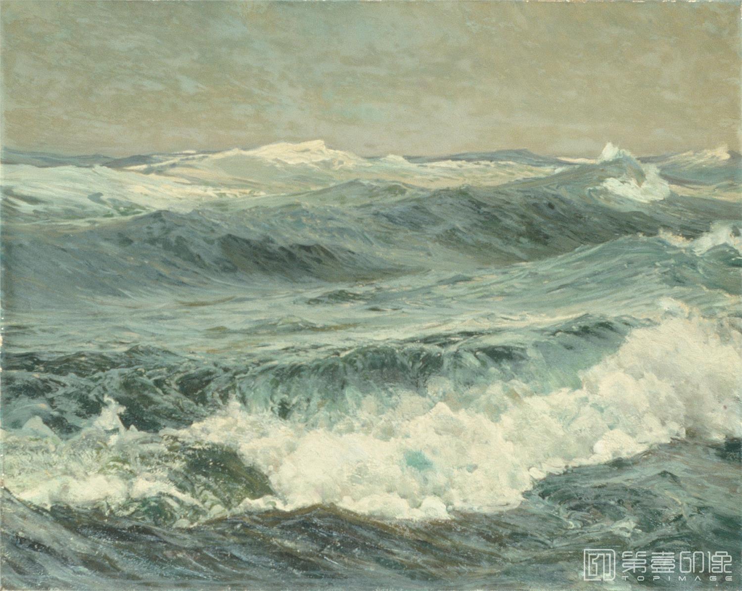 油画-美国纽约大都会美术馆油画藏画-Frederick J. WaughThe Roaring Forties-0805